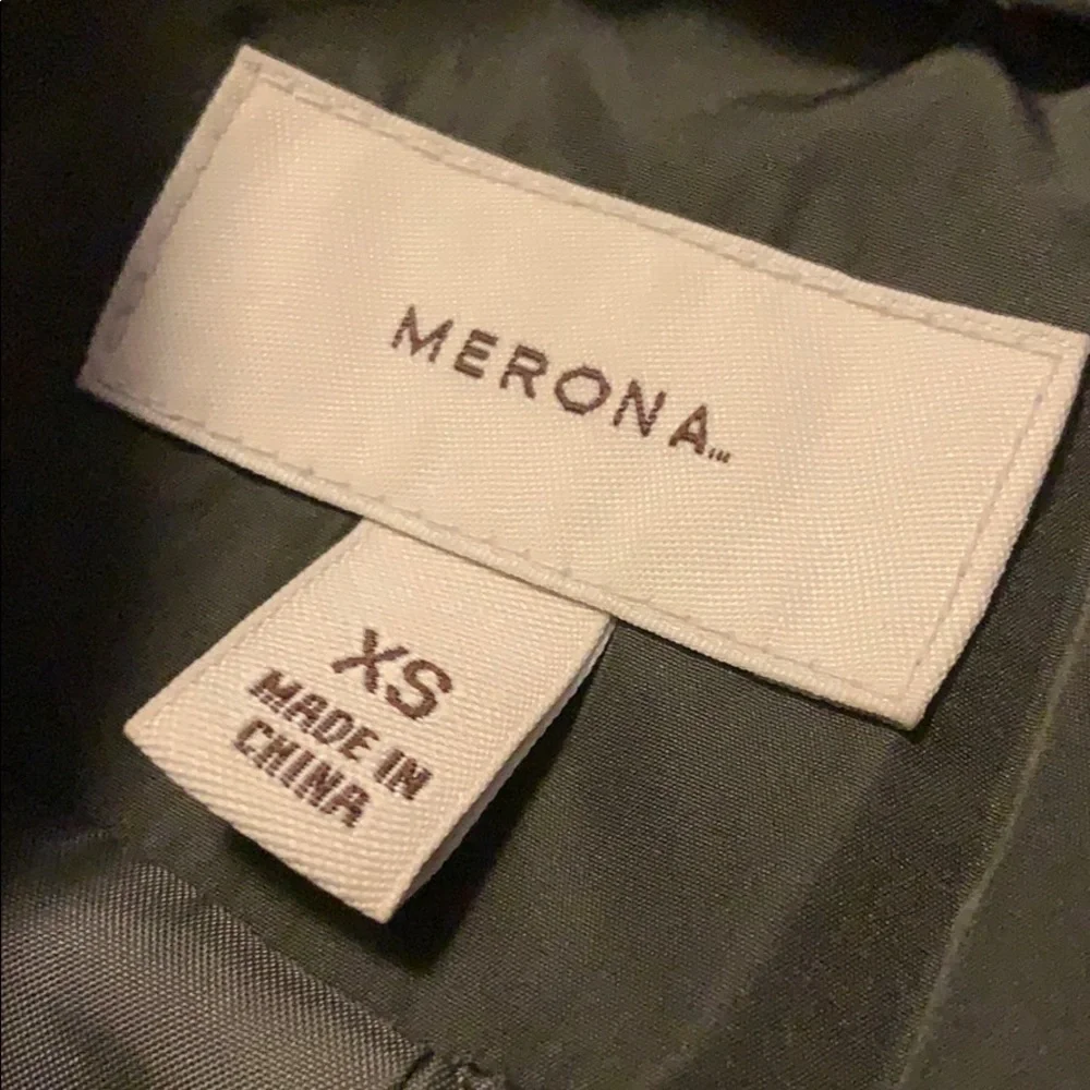 Merona army green quilted zip jacket size XS - Picture 2 of 8